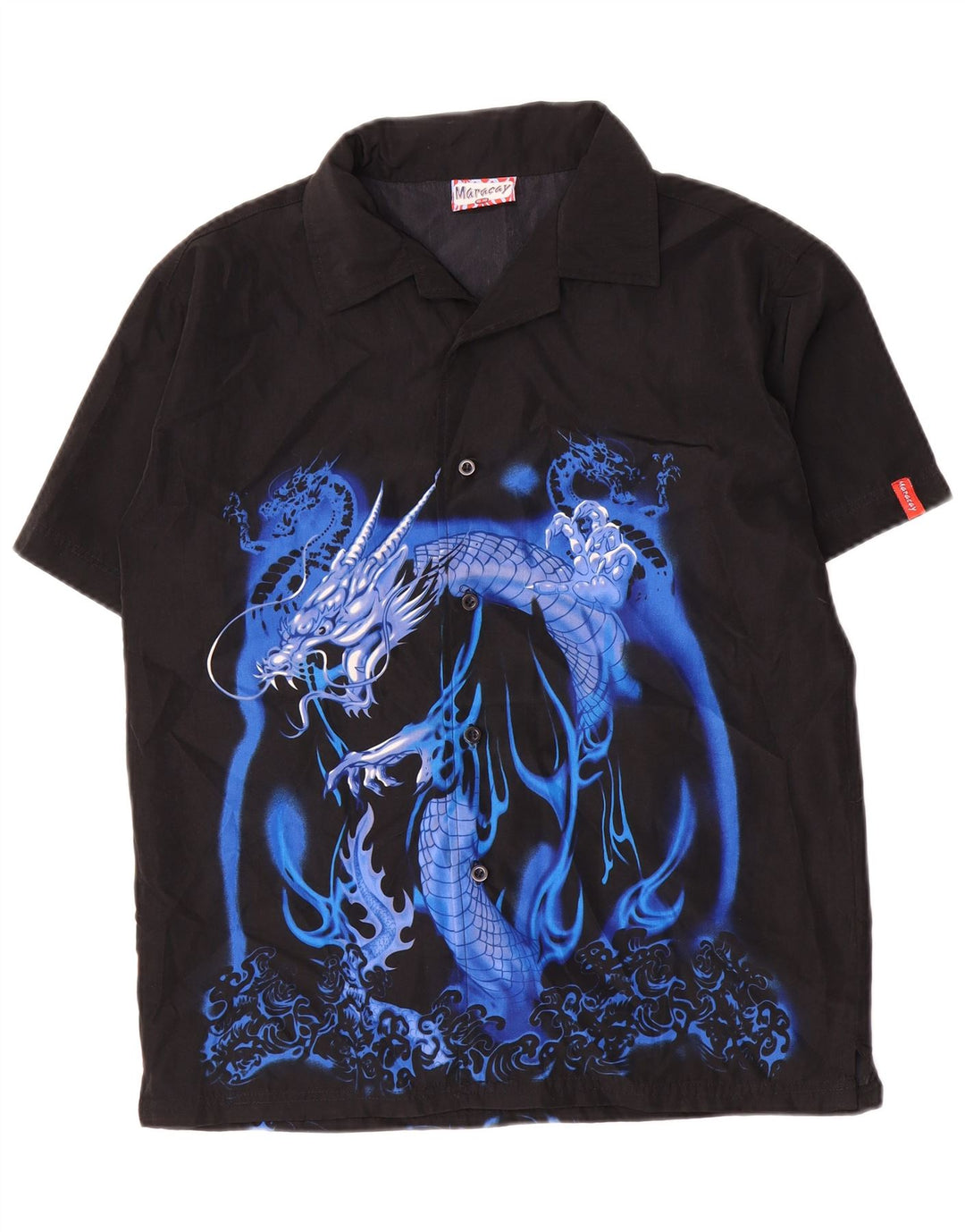 Vintage-Kurzarmshirt mit Grafik für Jungen, 15–16 Jahre, aus schwarzem Polyester