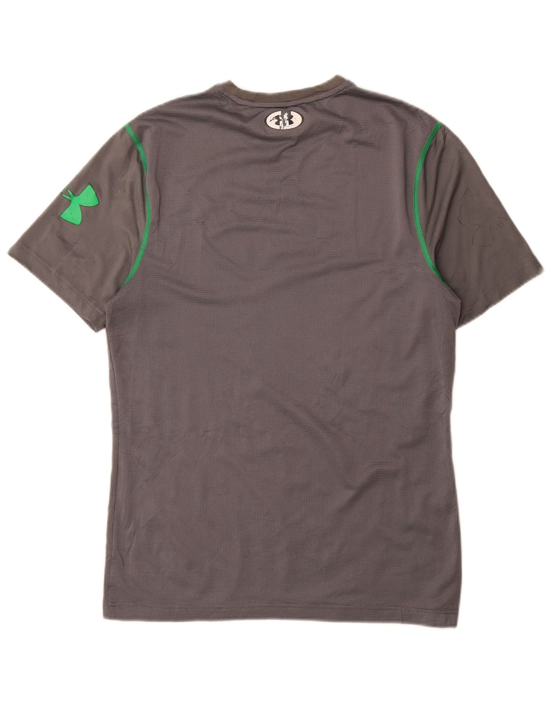 Under Armour Herren Heat Gear T-Shirt-Oberteil aus mittelgrauem, geometrischem Polyester