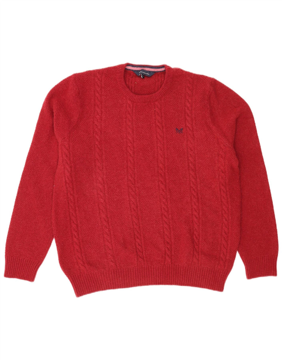 Crew Clothing Herren-Pullover mit Kragen, Größe L, rote Lammwolle