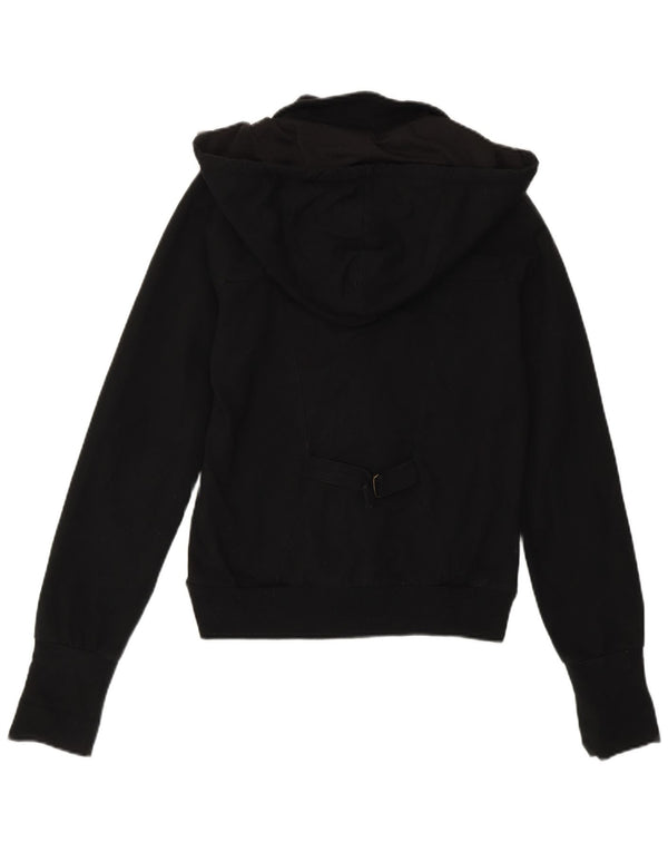 Puma Damen Zip Hoodie Pullover UK 10 Small Schwarz Baumwolle