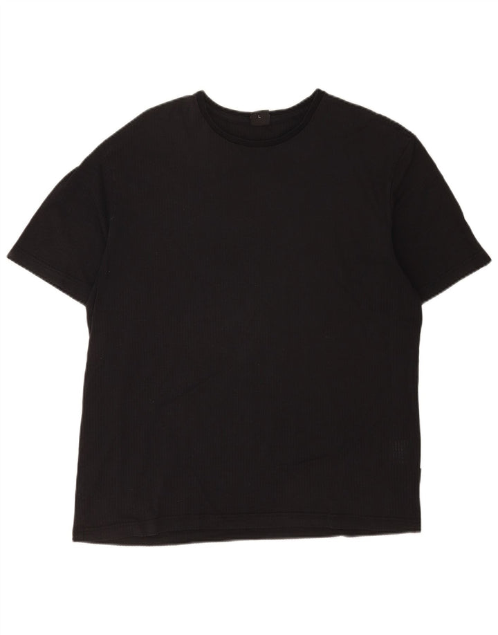 Hugo Boss Herren T-Shirt Top Large Schwarz Baumwolle