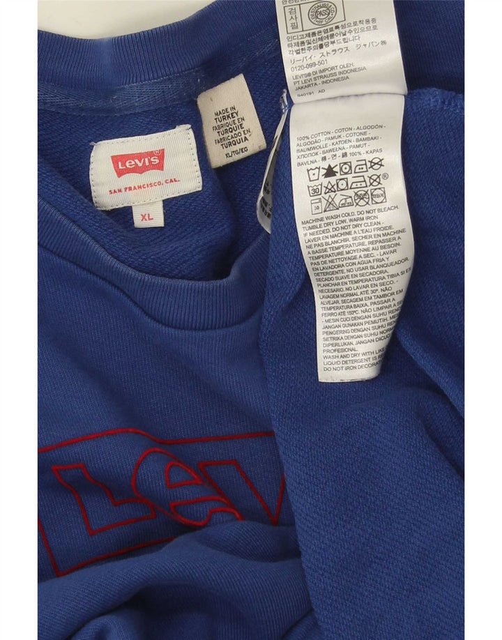 Levi's Herren Grafik-Sweatshirt-Pullover XL aus blauer Baumwolle
