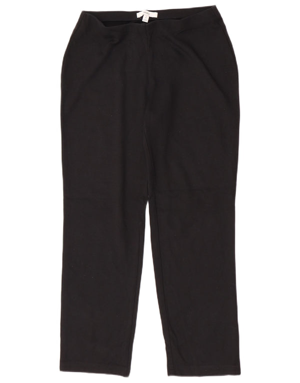 Marks & Spencer Womens Straight Casual Trousers UK 12 Medium W28 L29 Black
