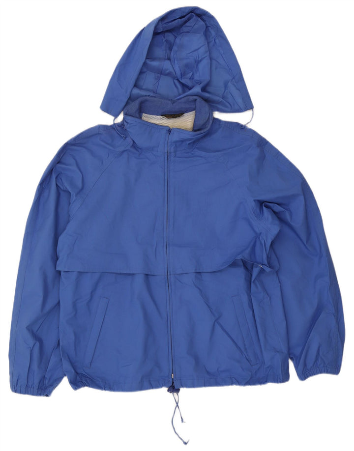 Eddie Bauer Herren-Regenjacke mit Kapuze, UK 40, Größe L, blau, Polyester