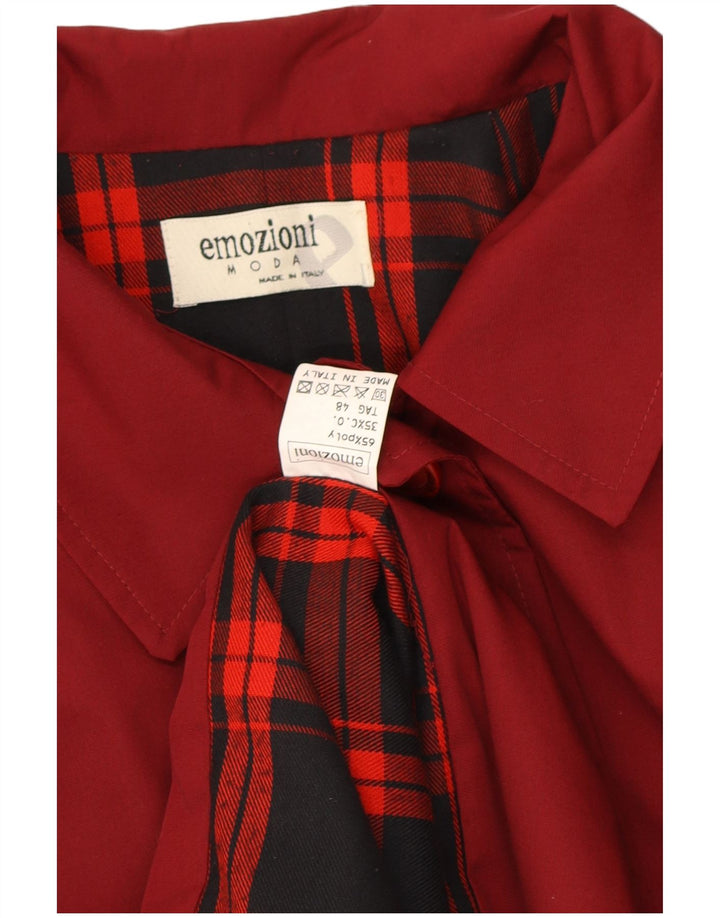 EMOZIONI Womens Overcoat IT 48 XL Red Polyester