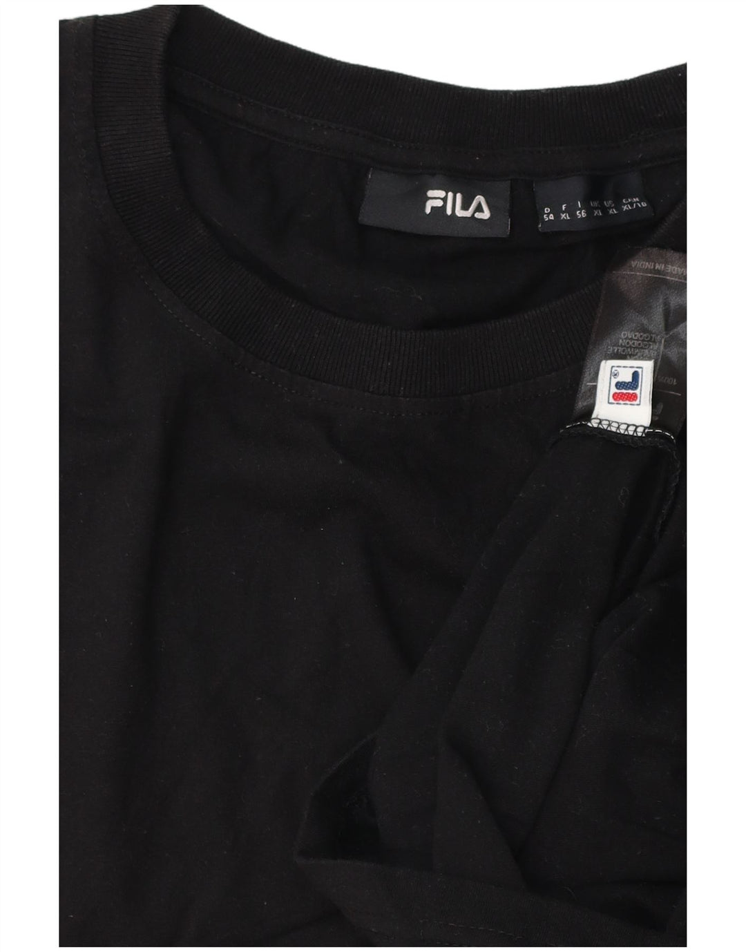 FILA Mens T-Shirt Top XL Black Striped Cotton
