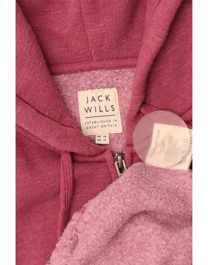 JACK WILLS Damen-Kapuzenpullover mit Reißverschluss, Gr. 44, Größe L, Burgunderrot gefleckt
