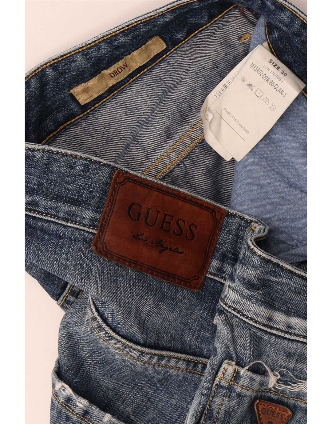 Guess Herren Slim Jeans W30 L34 Blaue Baumwolle