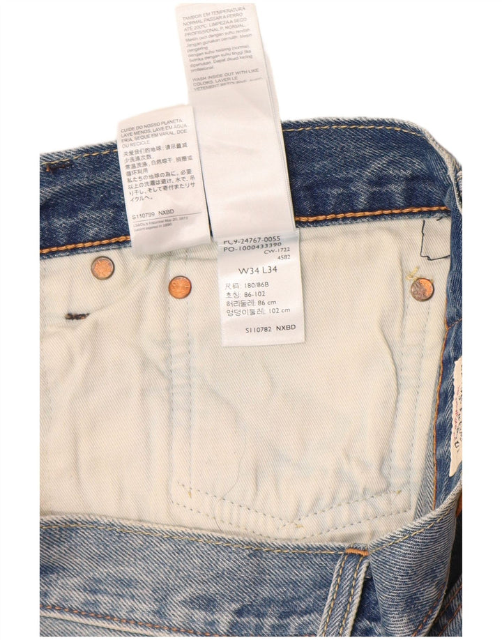 Levi's Herren 551 Straight Jeans W34 L32 Blaue Baumwolle