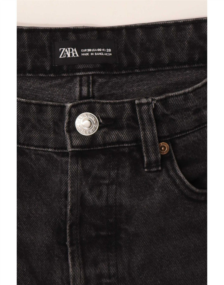 Zara Damen Straight Jeans EU 38 Small W28 L25 Graue Baumwolle