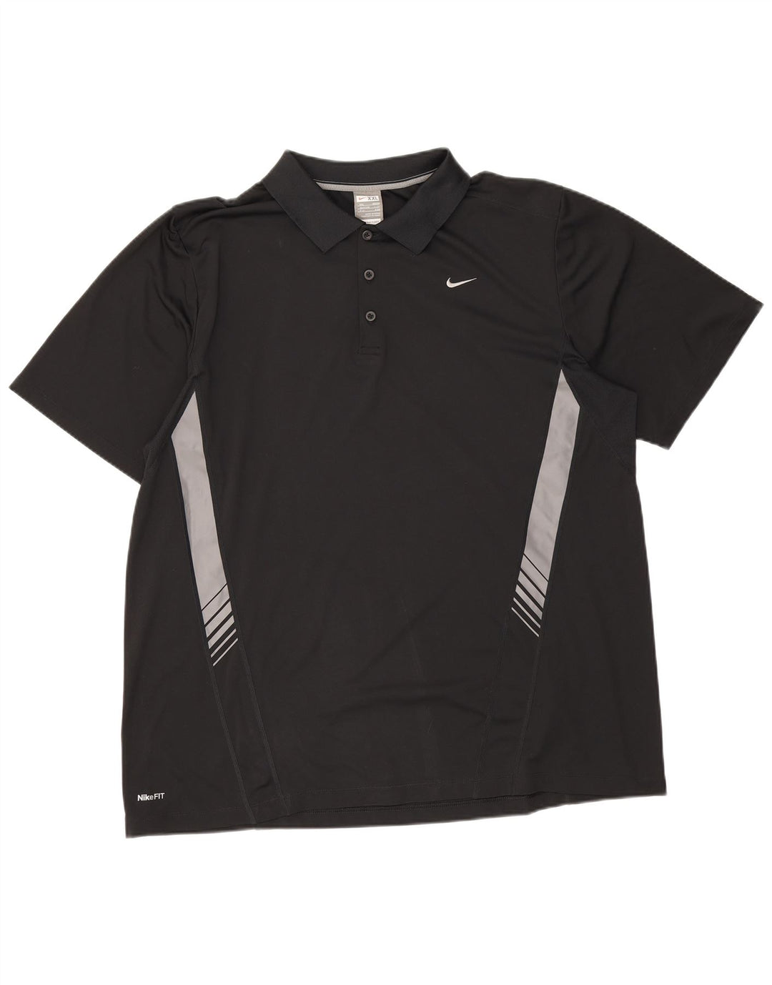 Nike Herren-Poloshirt UK 47/48 2XL Schwarzes Colourblock-Polyester