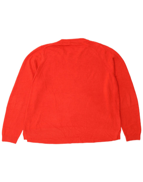Marks & Spencer Damen-Pullover mit Rundhalsausschnitt, Gr. 18, XL, rotes Acryl