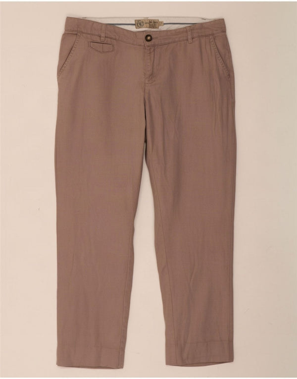 Fat Face Damen gerade verkürzte Hose UK 12 Medium W34 L25 Grau Baumwolle