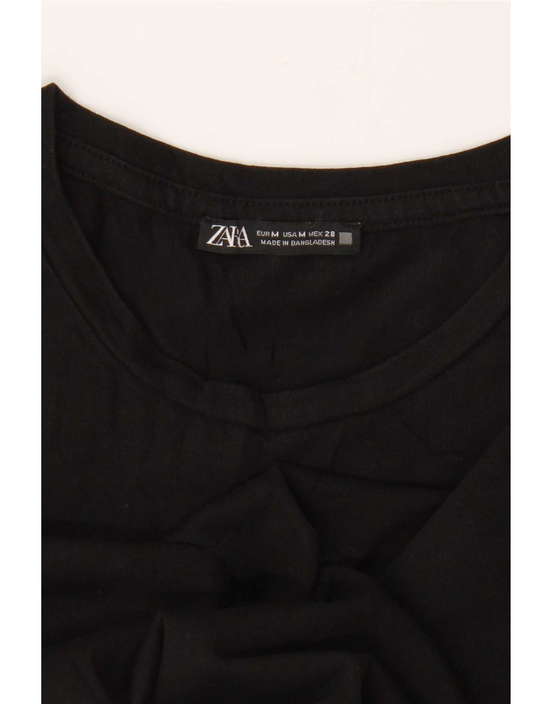 Zara Damen Crop T-Shirt Top UK 12 Medium Schwarz
