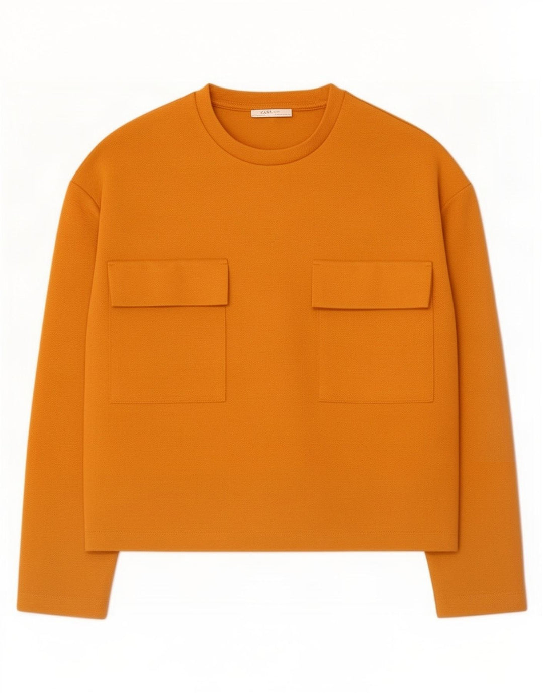 Zara Damen Top Langarm UK 14 Medium Orange