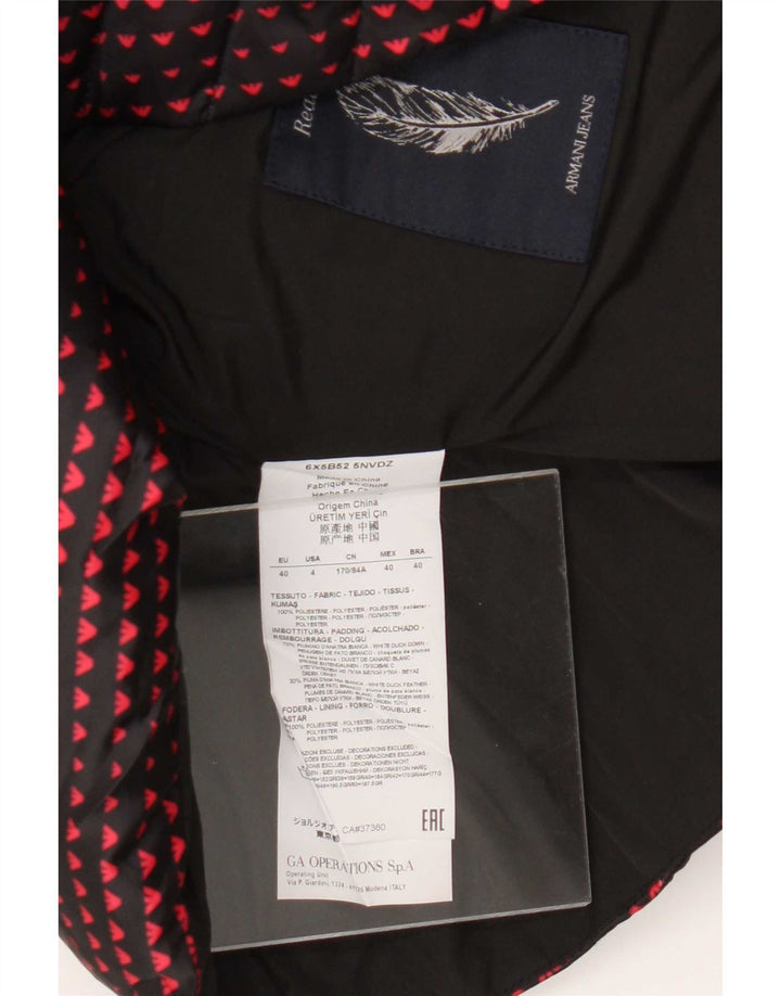 Armani Jeans Damen wattierte Jacke EU 40 Medium Black Modern