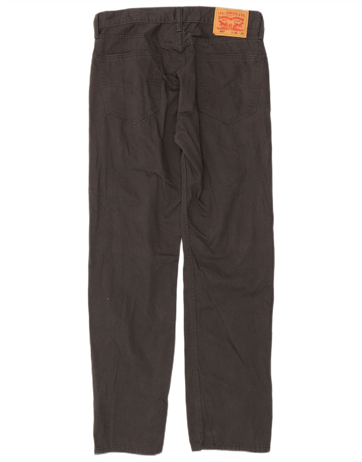 LEVI'S Herren 505 Straight Casual Hose W32 L32 Graue Baumwolle