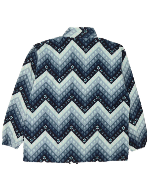Vintage Herren Fleecejacke UK 40 Groß Blau Geometrisch