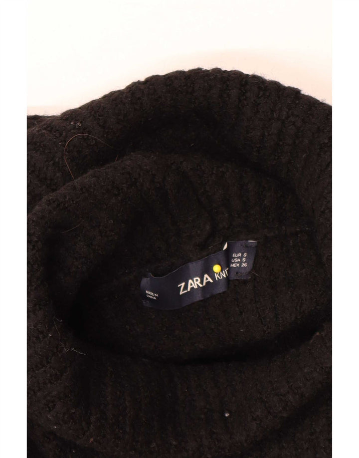 Zara Damen-Pullover mit Rollkragen, übergroß, Gr. 10, Größe S, Schwarz, Acryl