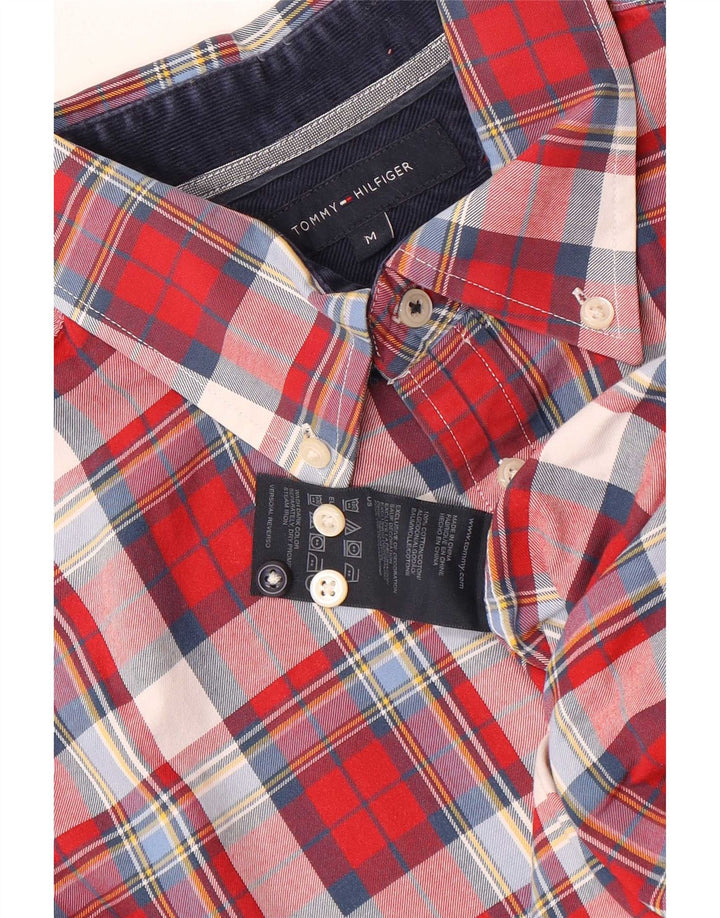 Tommy Hilfiger Herrenhemd aus mittelroter Karo-Baumwolle