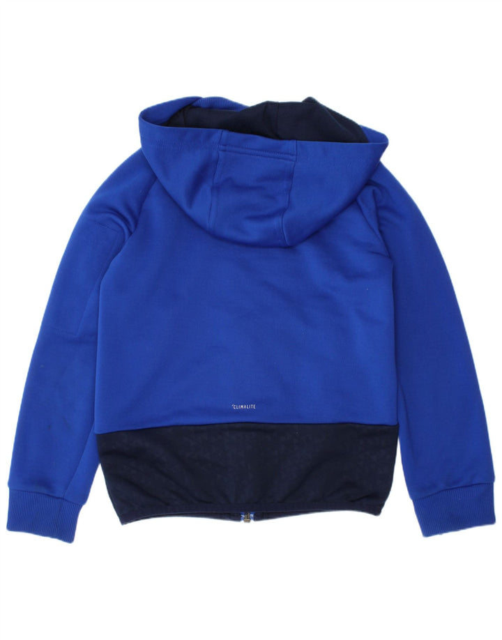Adidas Jungen Climalite Zip Hoodie Pullover 7–8 Jahre blauer Farbblock