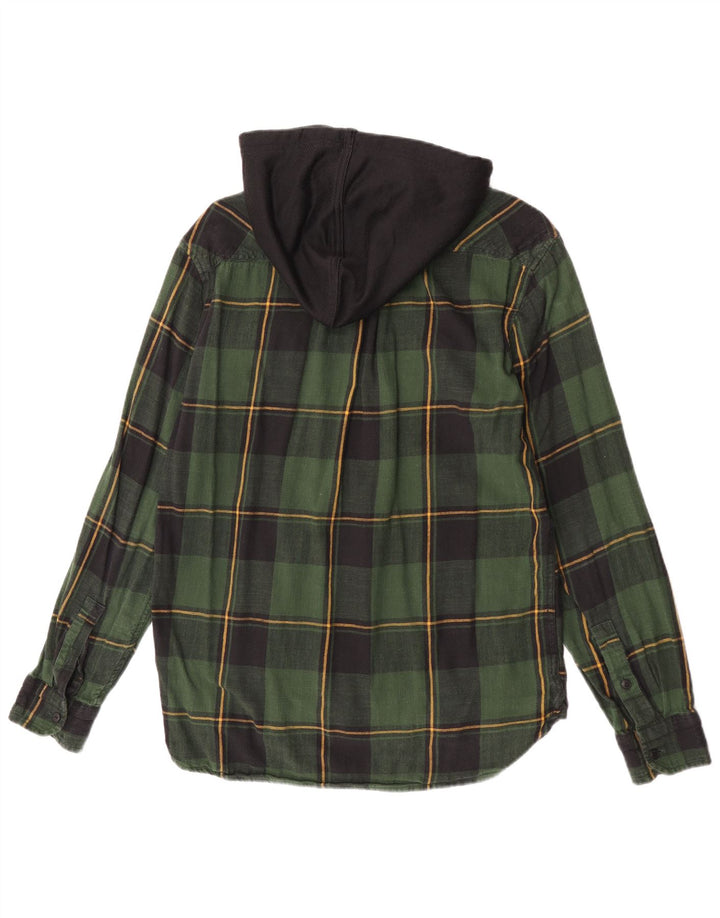 Levi's Herren-Flanellhemd mit Kapuze, mittelgrün, kariert, Baumwolle