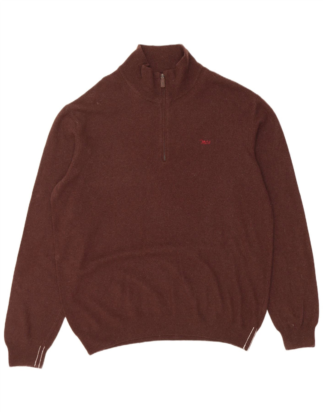Marlboro Classics Herren-Pullover mit Reißverschluss, 2XL, braune Wolle