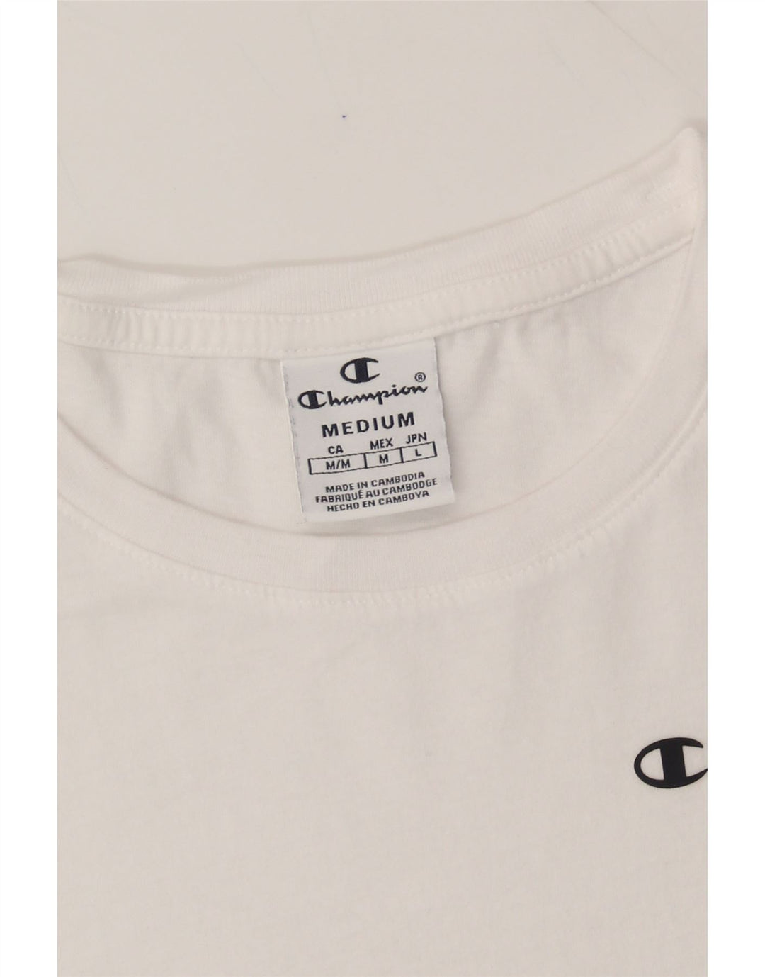 CHAMPION Womens Graphic T-Shirt Top UK 12 Medium White Cotton Vintage Champion and Second-Hand Champion from Messina Hembry 