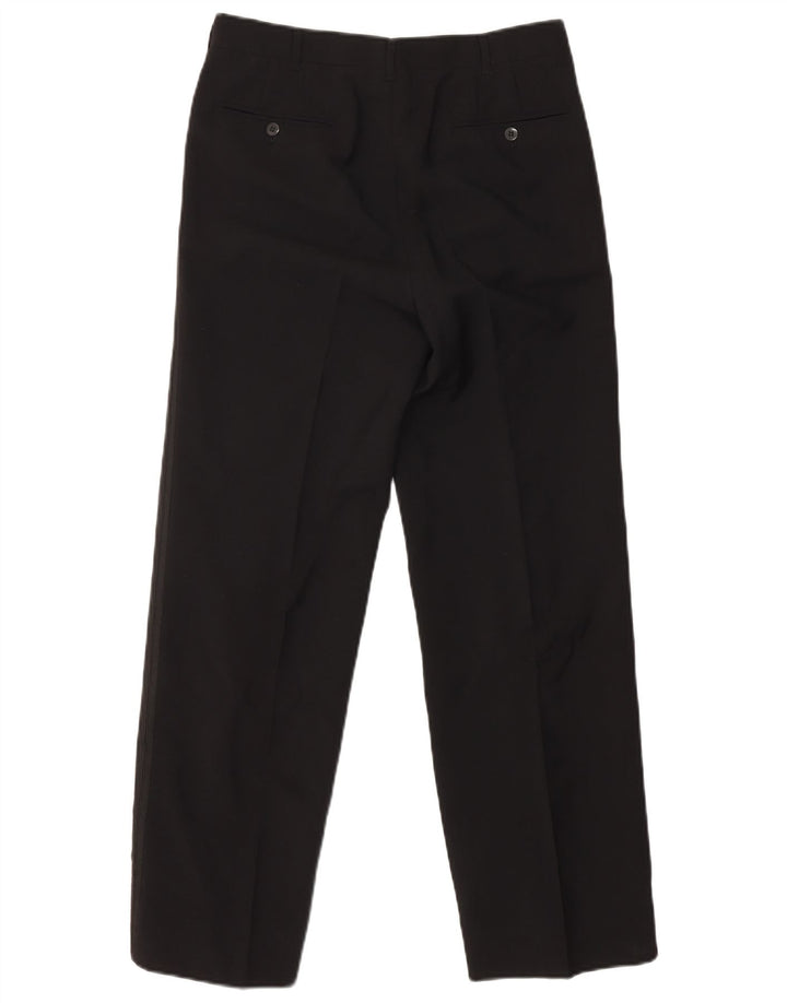 VINTAGE Herren 1-Knopf-2-teiliges Set IT 46 Small W29 L29 Schwarze Wolle