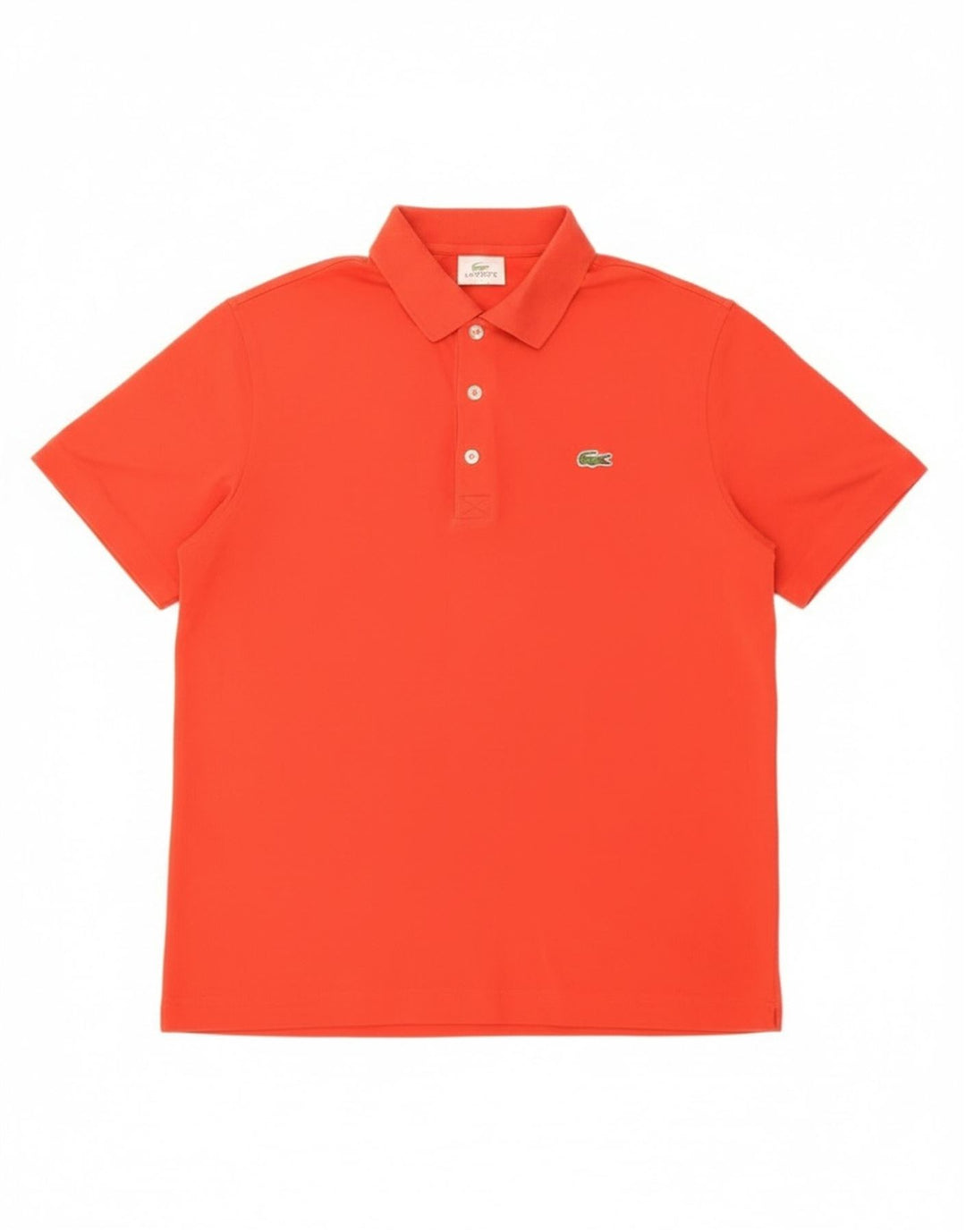 Lacoste Herren-Poloshirt, Größe 4, mittelrote Baumwolle