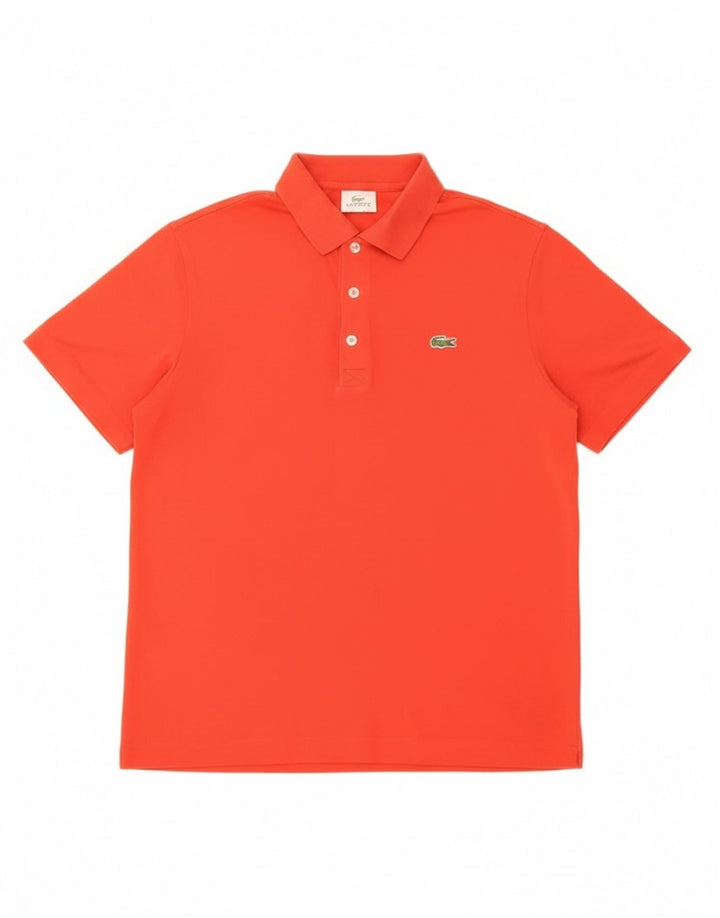 Lacoste Herren-Poloshirt, Größe 4, mittelrote Baumwolle