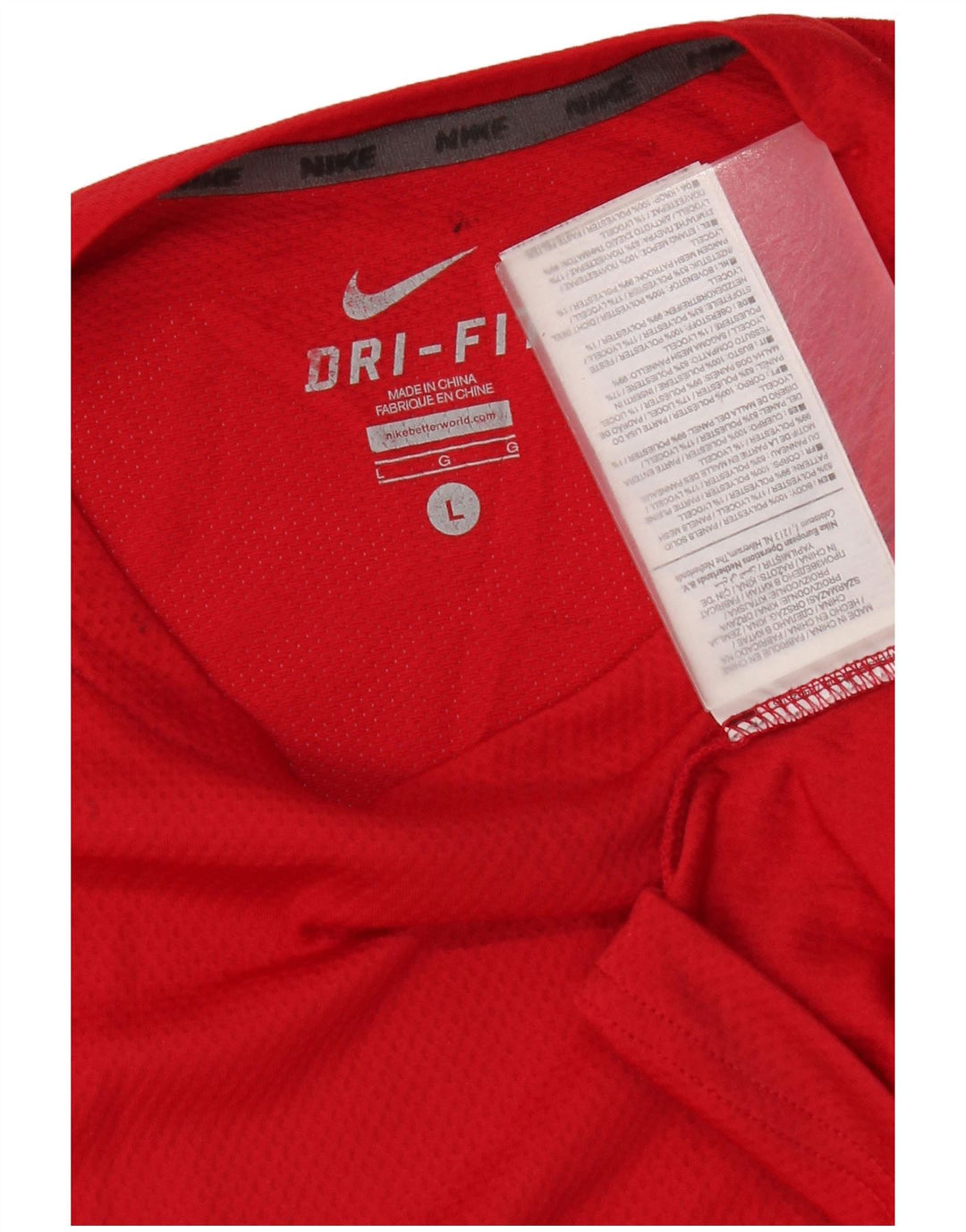Nike Herren Dri Fit T-Shirt-Oberteil, großes rotes Farbblock-Polyester