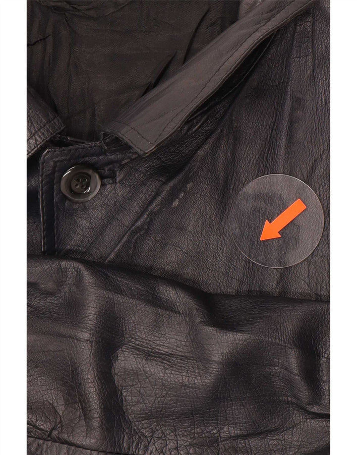 Vintage Herren Lederjacke UK 38 Medium Black Colourblock