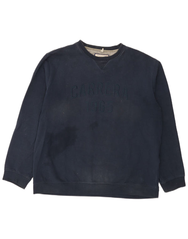 Carrera Herren Grafik-Sweatshirt-Pullover 2XL Marineblau aus Baumwolle