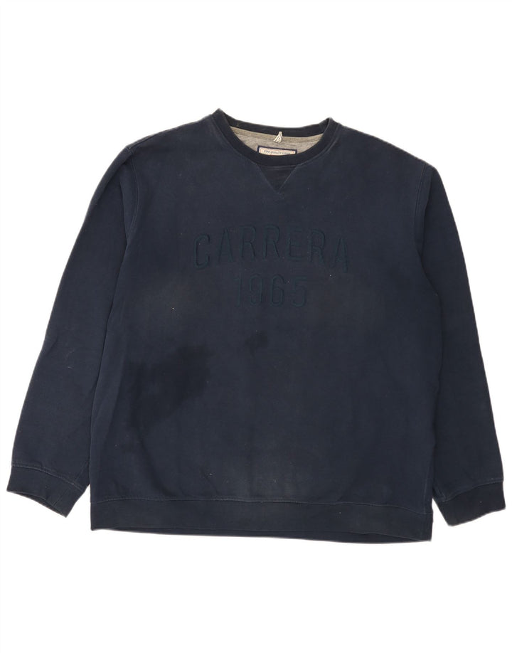 Carrera Herren Grafik-Sweatshirt-Pullover 2XL Marineblau aus Baumwolle