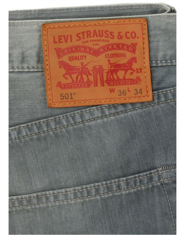 LEVI'S Herren 501 Straight Jeans W36 L29 Blaue Baumwolle