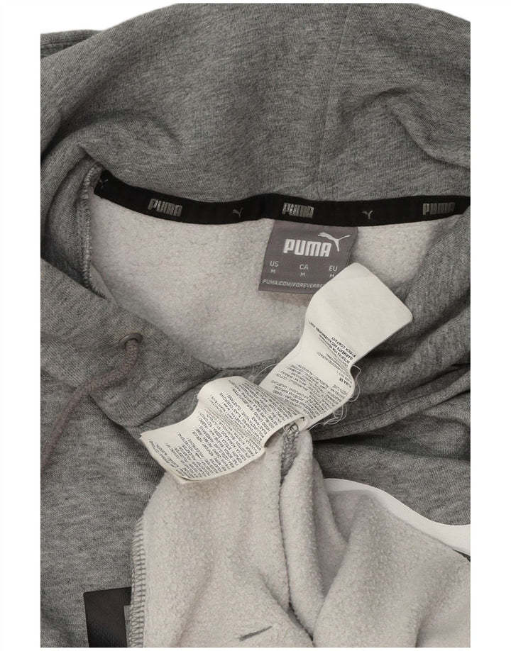 Puma Herren-Kapuzenpullover mit Grafik, mittelgrau gesprenkelte Baumwolle