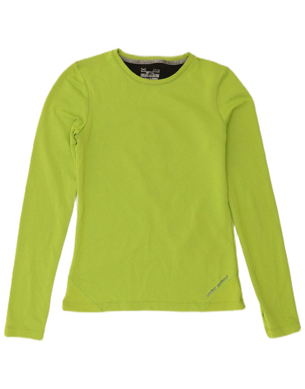 Under Armour Damen Cold Gear Top Langarm UK 12 Mittelgrün Polyester