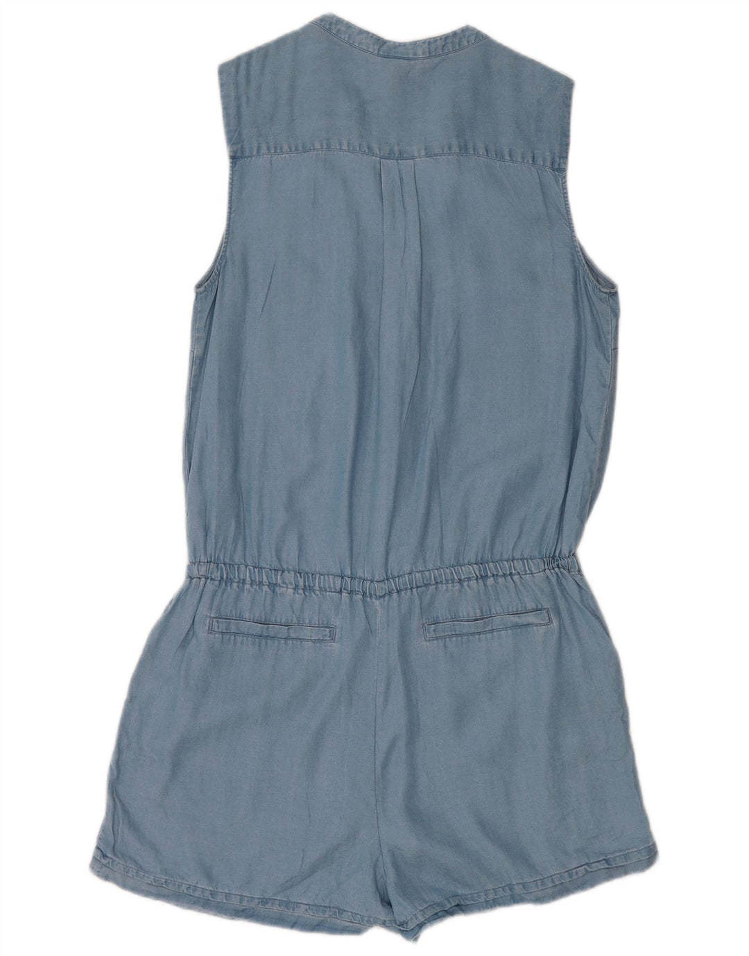 Mossimo Damen Ärmelloser Playsuit UK 12 Mittelblaues Lyocell