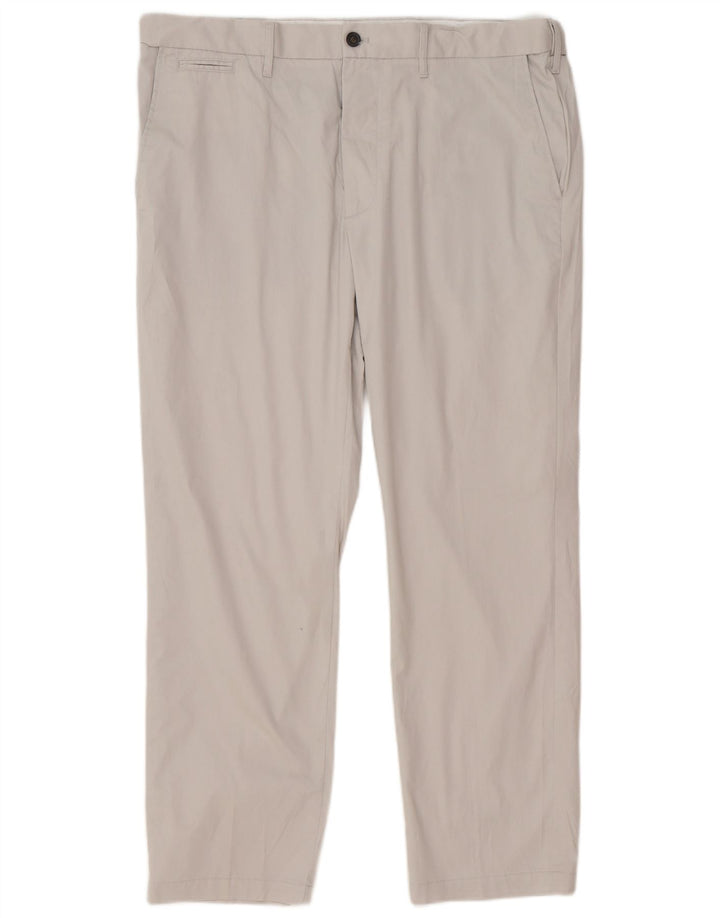 Marks & Spencer Herren-Chinohose mit normaler Passform, W38 L29, graue Baumwolle