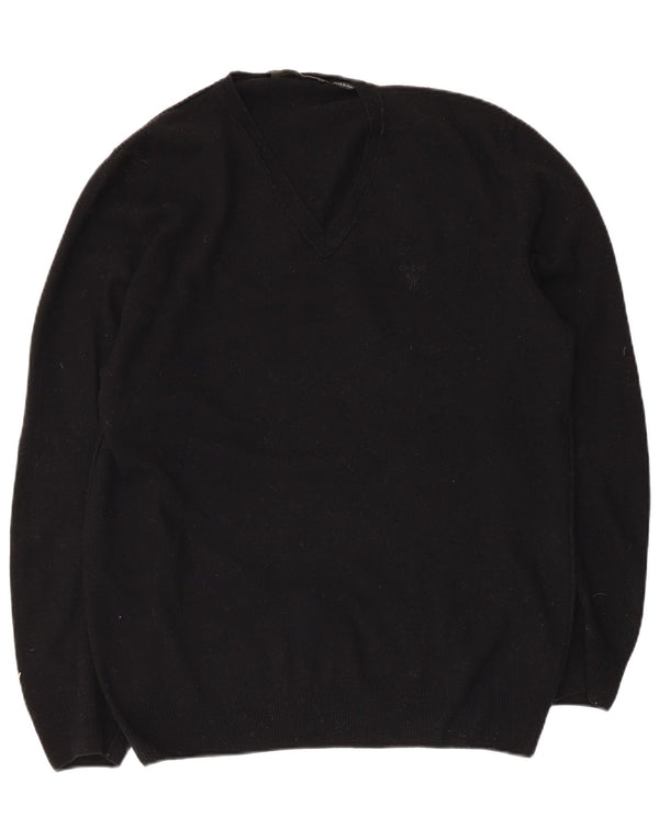 Guess By Marciano Damen-Pullover mit V-Ausschnitt, UK 18, XL, schwarze Wolle