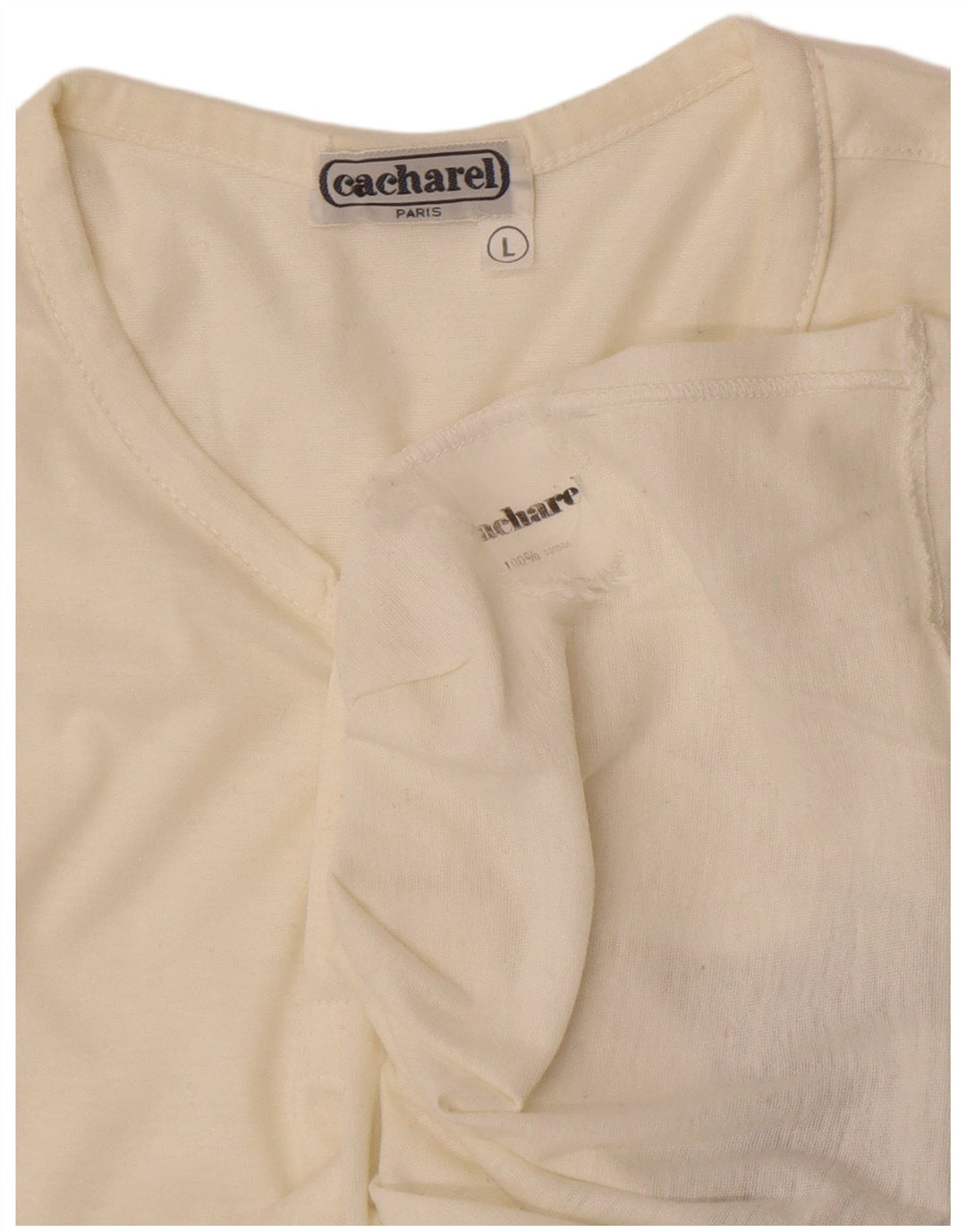Cacharel Herren-T-Shirt mit Grafik, groß, weiße Blockfarben-Baumwolle