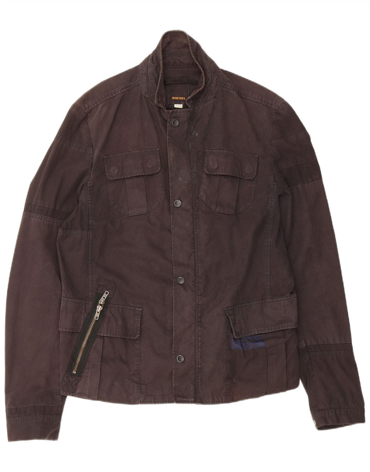 Diesel Damen Utility-Jacke UK 18 XL Schwarz Baumwolle