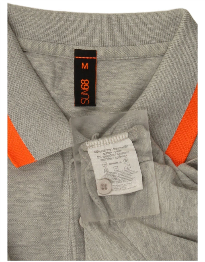 Sun68 Herren-Poloshirt aus mittelgrauer Baumwolle
