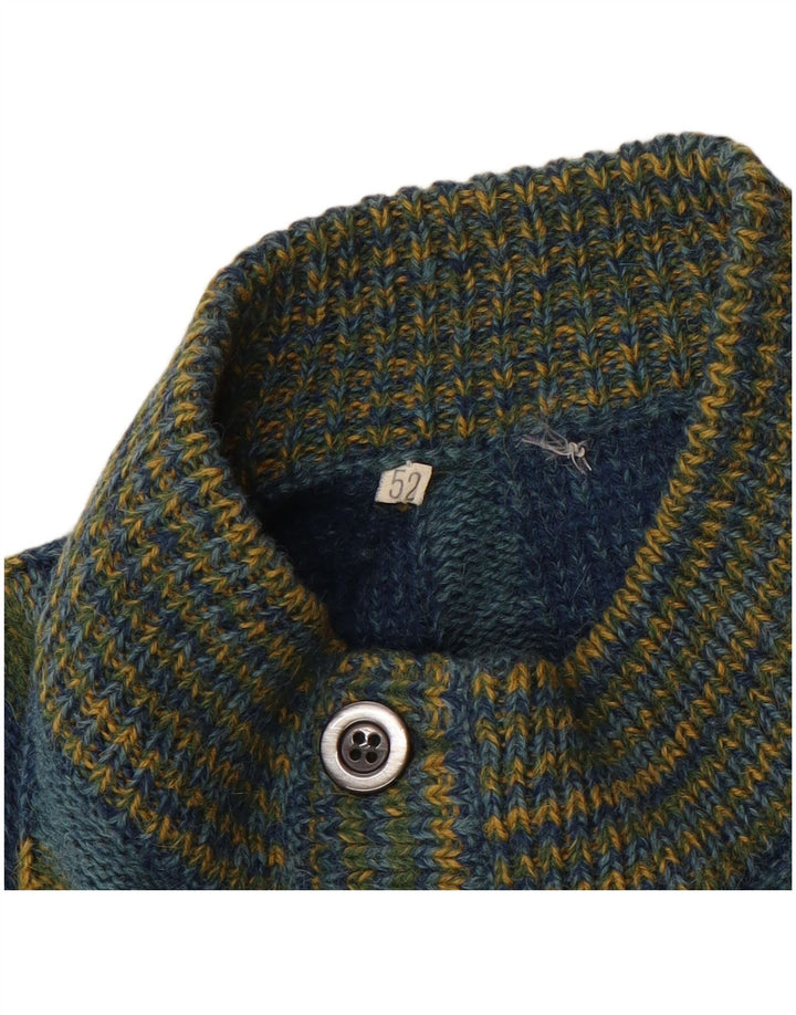 Vintage Herren Cardigan Pullover IT 52 Large Blue Check