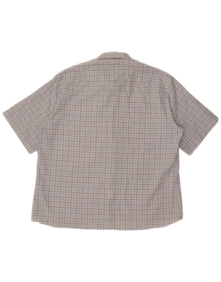 Pierre Cardin Herren-Kurzarmhemd, Größe 43, groß, blau kariert