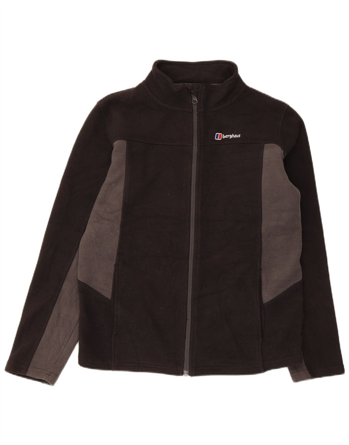 Berghaus Fleecejacke für Jungen, 12–13 Jahre, schwarzes Colourblock-Polyester