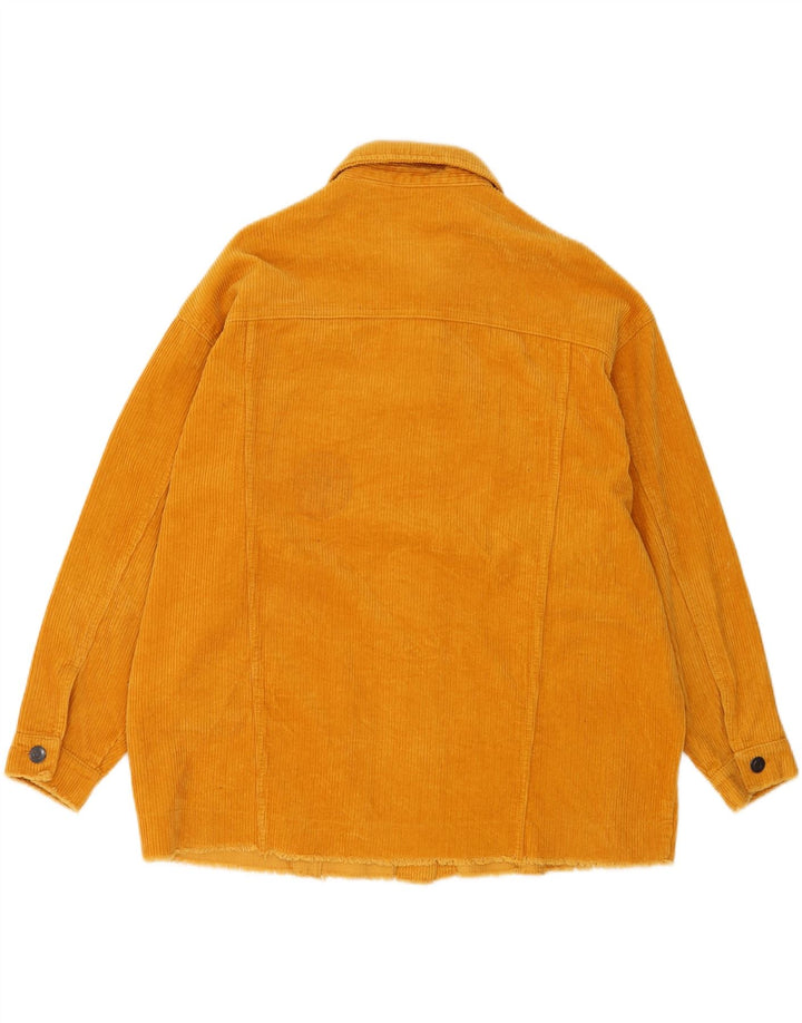 Zara Damen Übergroße Cordjacke UK 16 Große gelbe Baumwolle