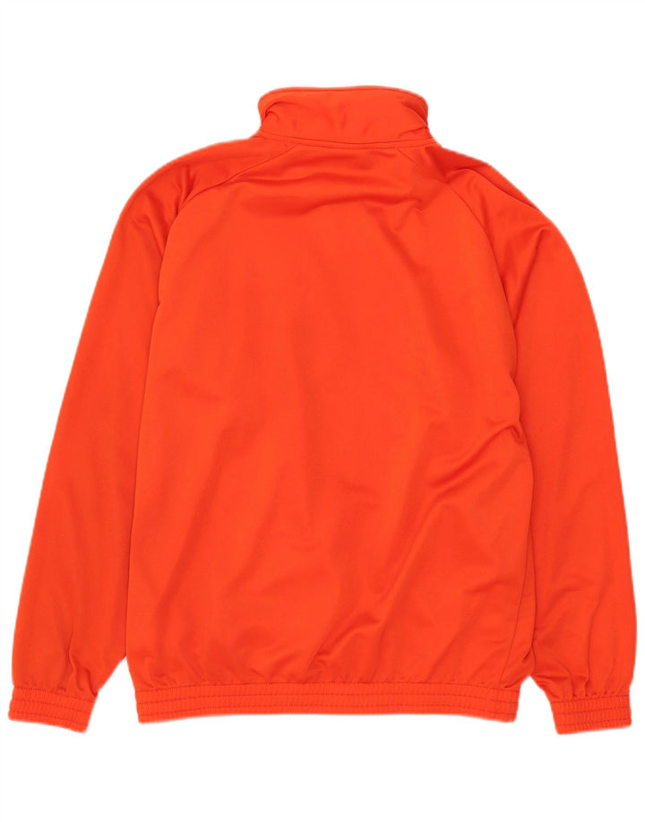 Vintage Herren-Trainingsanzug-Top-Jacke IT 48 Mitteloranges Farbblock-Polyester