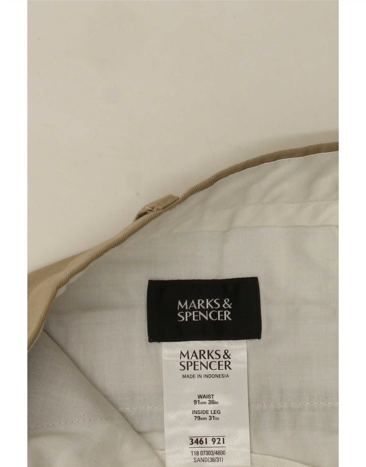 Marks & Spencer Herren-Anzughose mit Pegged-Anzug, W36, L31, beige, Polyester